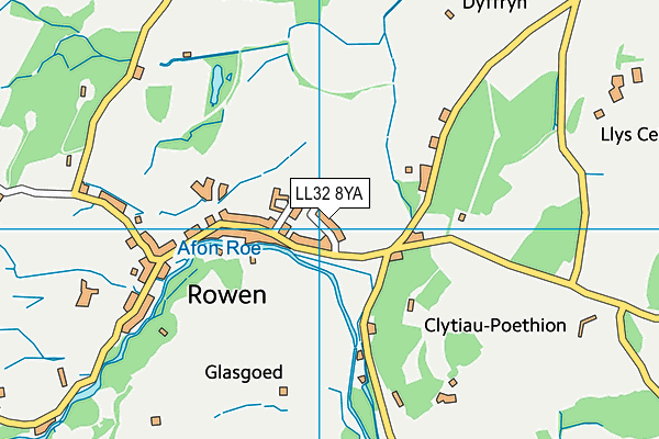 LL32 8YA map - OS VectorMap District (Ordnance Survey)