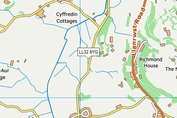 LL32 8YG map - OS VectorMap District (Ordnance Survey)