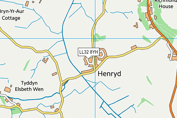 LL32 8YH map - OS VectorMap District (Ordnance Survey)