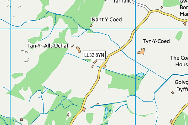 LL32 8YN map - OS VectorMap District (Ordnance Survey)