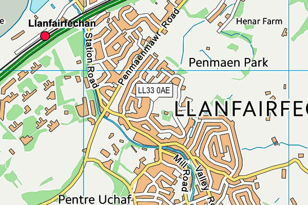 LL33 0AE map - OS VectorMap District (Ordnance Survey)