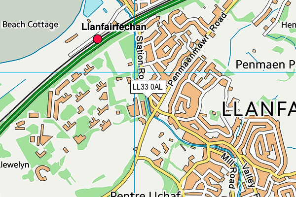 LL33 0AL map - OS VectorMap District (Ordnance Survey)