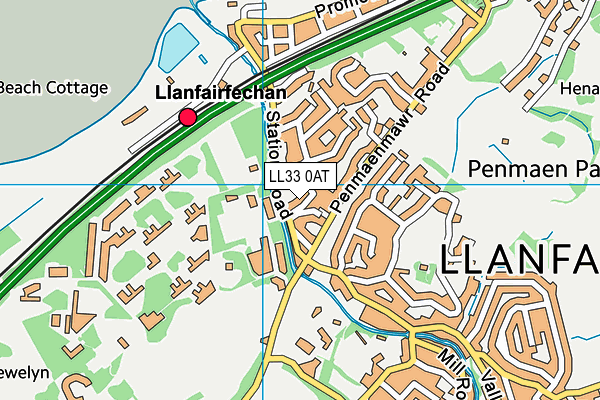LL33 0AT map - OS VectorMap District (Ordnance Survey)