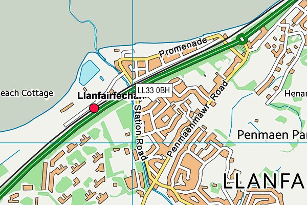 LL33 0BH map - OS VectorMap District (Ordnance Survey)