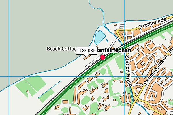 LL33 0BP map - OS VectorMap District (Ordnance Survey)