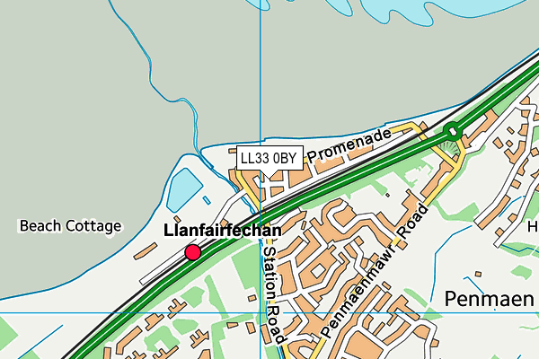 LL33 0BY map - OS VectorMap District (Ordnance Survey)