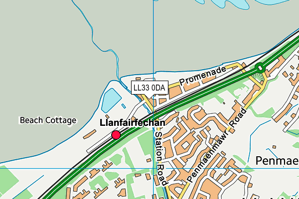 LL33 0DA map - OS VectorMap District (Ordnance Survey)