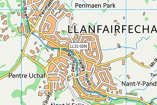 LL33 0DN map - OS VectorMap District (Ordnance Survey)