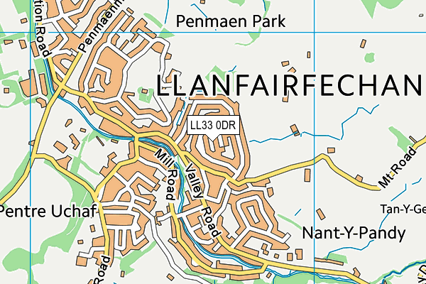 LL33 0DR map - OS VectorMap District (Ordnance Survey)