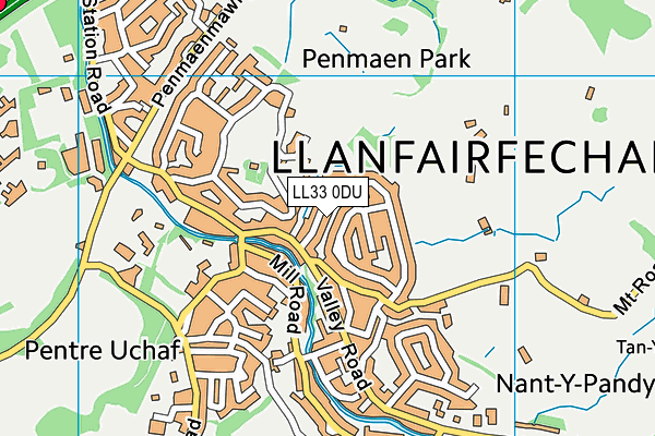 LL33 0DU map - OS VectorMap District (Ordnance Survey)