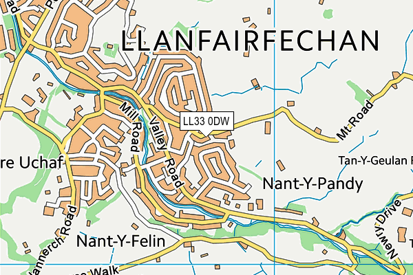 LL33 0DW map - OS VectorMap District (Ordnance Survey)