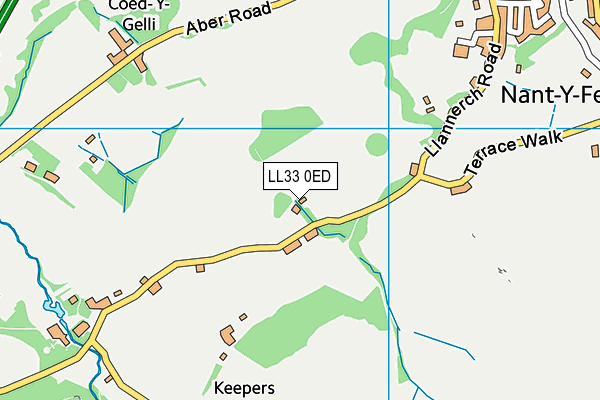 LL33 0ED map - OS VectorMap District (Ordnance Survey)