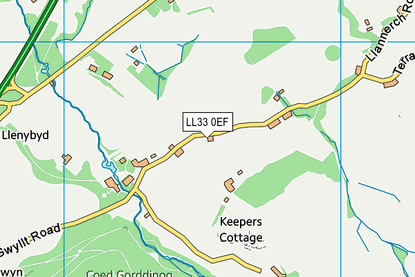 LL33 0EF map - OS VectorMap District (Ordnance Survey)