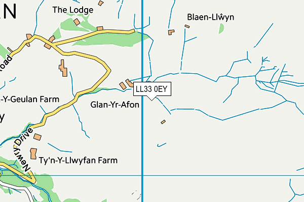 LL33 0EY map - OS VectorMap District (Ordnance Survey)
