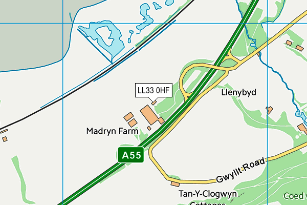 LL33 0HF map - OS VectorMap District (Ordnance Survey)