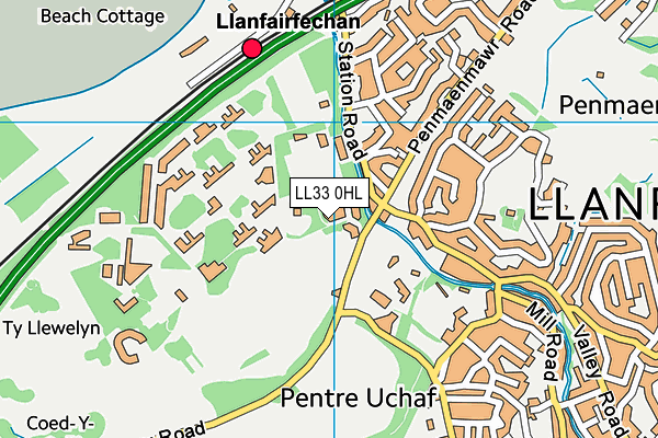 LL33 0HL map - OS VectorMap District (Ordnance Survey)
