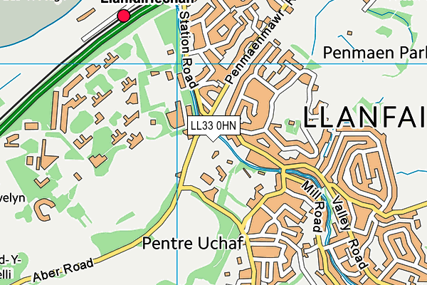 LL33 0HN map - OS VectorMap District (Ordnance Survey)