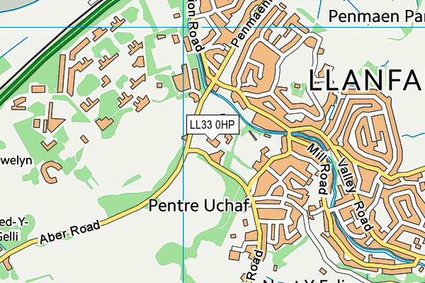 LL33 0HP map - OS VectorMap District (Ordnance Survey)