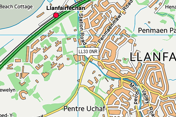 LL33 0NR map - OS VectorMap District (Ordnance Survey)