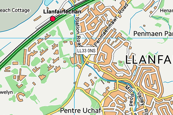 LL33 0NS map - OS VectorMap District (Ordnance Survey)
