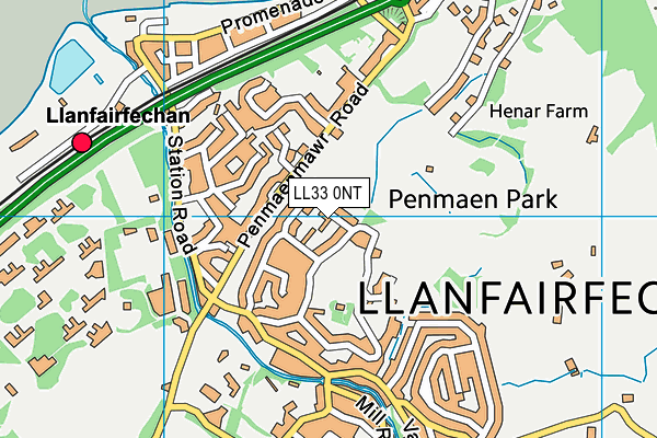LL33 0NT map - OS VectorMap District (Ordnance Survey)