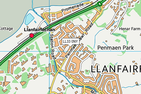LL33 0NY map - OS VectorMap District (Ordnance Survey)