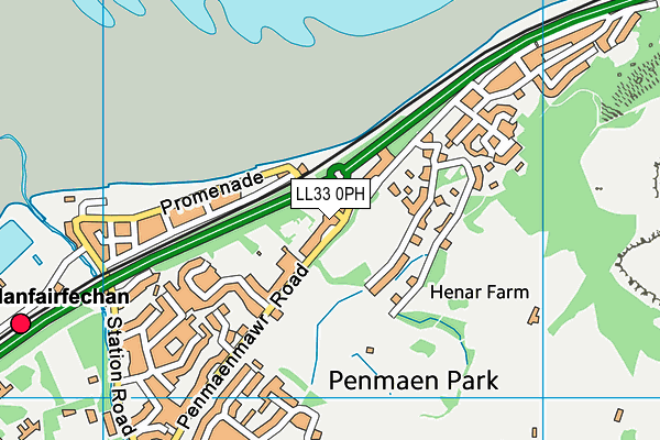 LL33 0PH map - OS VectorMap District (Ordnance Survey)