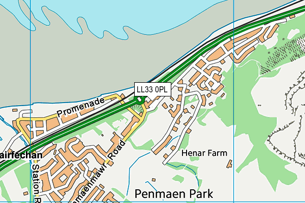 LL33 0PL map - OS VectorMap District (Ordnance Survey)