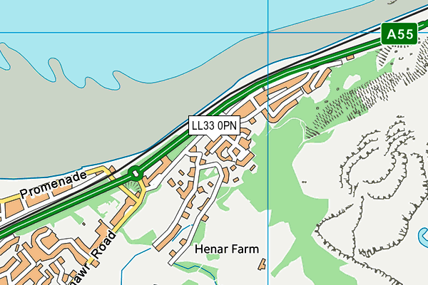LL33 0PN map - OS VectorMap District (Ordnance Survey)