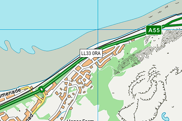 LL33 0RA map - OS VectorMap District (Ordnance Survey)