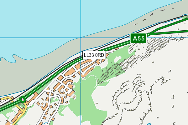 LL33 0RD map - OS VectorMap District (Ordnance Survey)