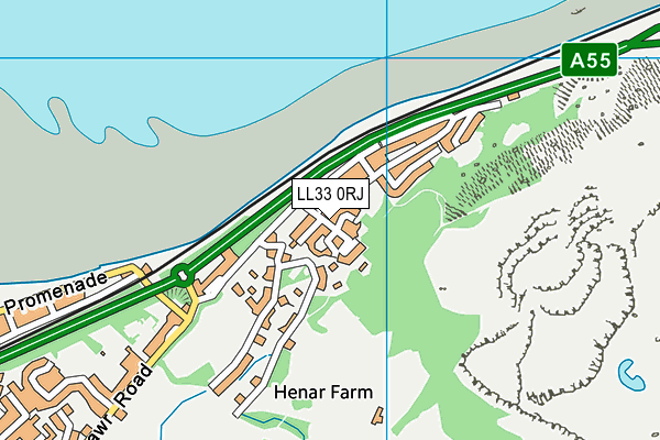 LL33 0RJ map - OS VectorMap District (Ordnance Survey)