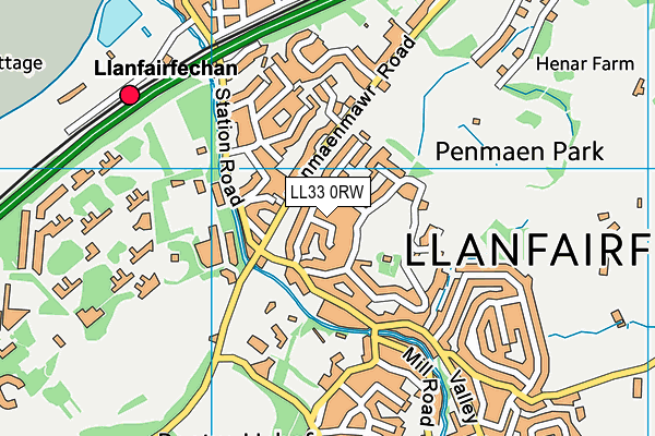 LL33 0RW map - OS VectorMap District (Ordnance Survey)