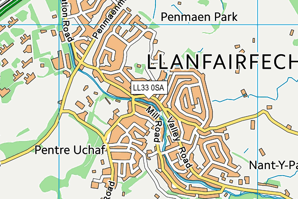 LL33 0SA map - OS VectorMap District (Ordnance Survey)