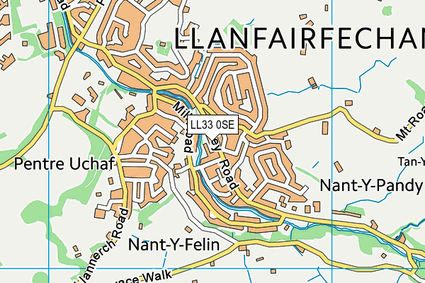 LL33 0SE map - OS VectorMap District (Ordnance Survey)