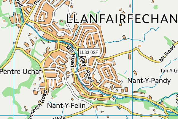 LL33 0SF map - OS VectorMap District (Ordnance Survey)