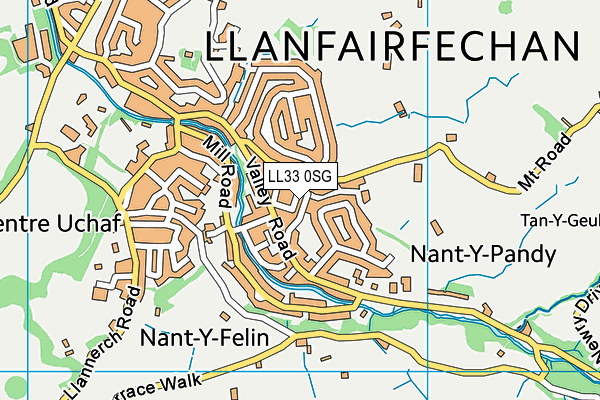 LL33 0SG map - OS VectorMap District (Ordnance Survey)