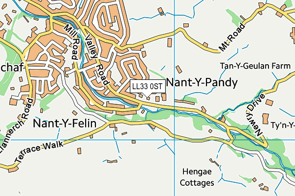 LL33 0ST map - OS VectorMap District (Ordnance Survey)