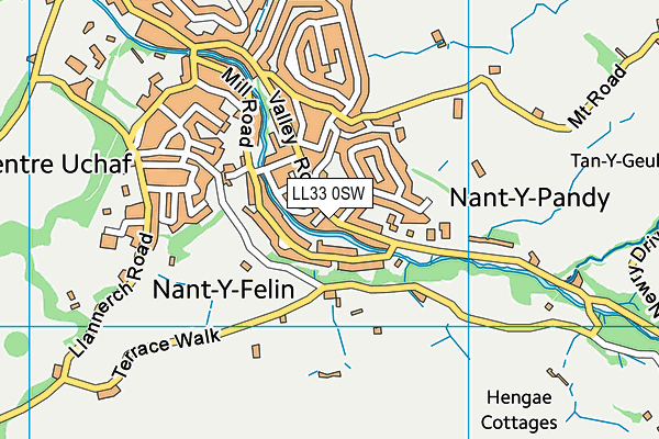 LL33 0SW map - OS VectorMap District (Ordnance Survey)