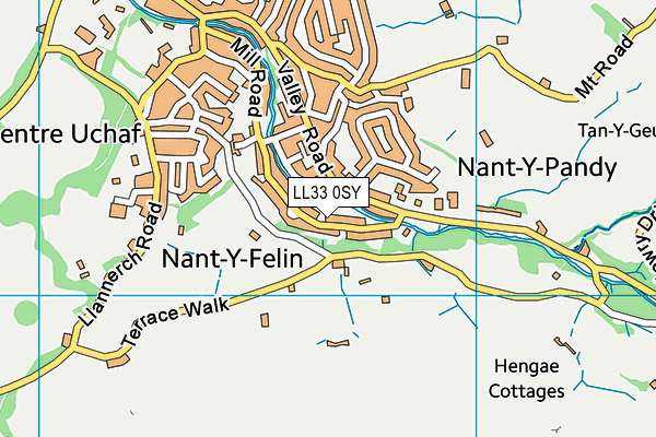 LL33 0SY map - OS VectorMap District (Ordnance Survey)