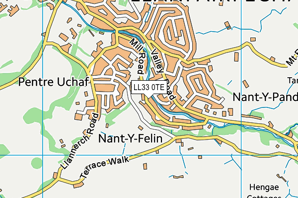 LL33 0TE map - OS VectorMap District (Ordnance Survey)