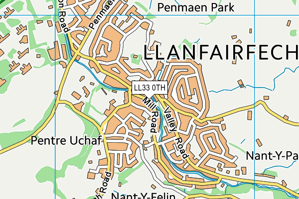 LL33 0TH map - OS VectorMap District (Ordnance Survey)