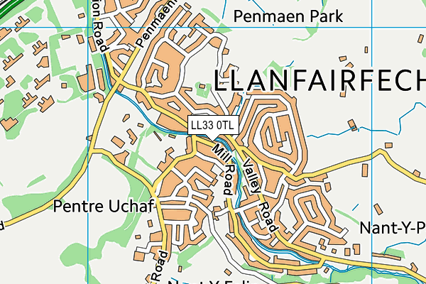 LL33 0TL map - OS VectorMap District (Ordnance Survey)