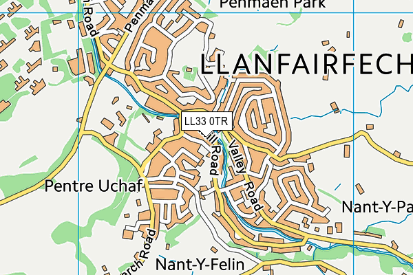 LL33 0TR map - OS VectorMap District (Ordnance Survey)