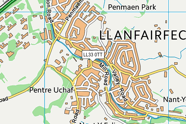 LL33 0TT map - OS VectorMap District (Ordnance Survey)