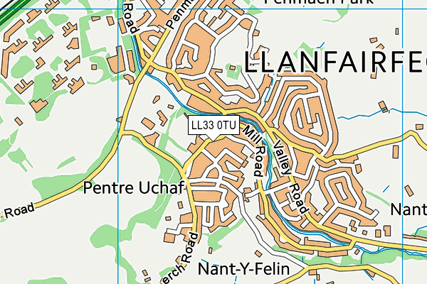 LL33 0TU map - OS VectorMap District (Ordnance Survey)