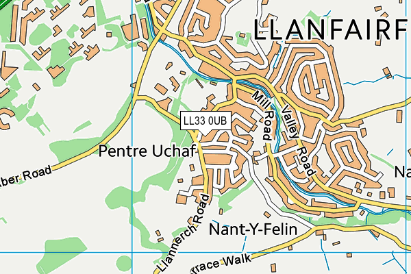 LL33 0UB map - OS VectorMap District (Ordnance Survey)