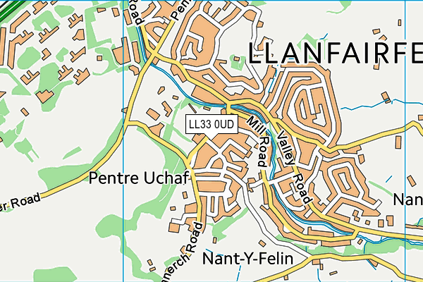 LL33 0UD map - OS VectorMap District (Ordnance Survey)