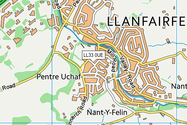 LL33 0UE map - OS VectorMap District (Ordnance Survey)