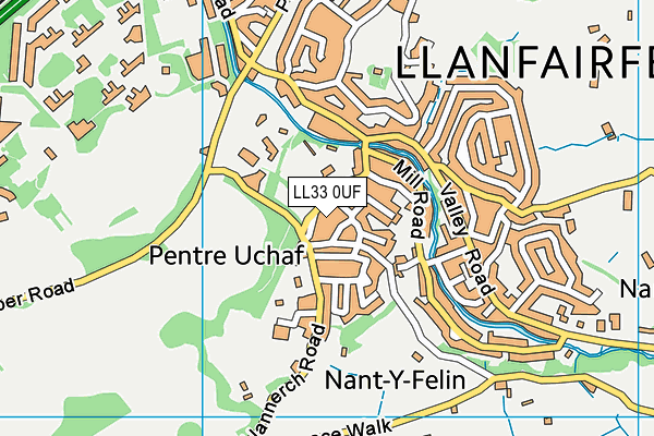 LL33 0UF map - OS VectorMap District (Ordnance Survey)